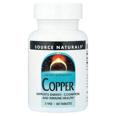 源美,Copper, 3 mg, 60 Tablets