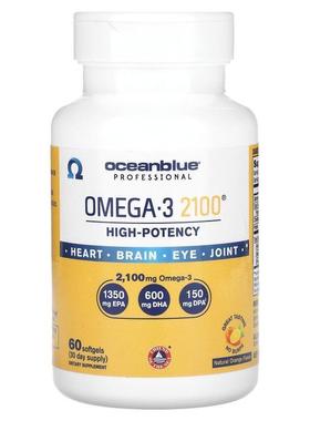 Ocean Blue,Professional, Omega-3 2100, High-Potency, Natural