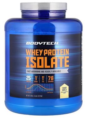 BodyTech,Whey Protein Isolate, French Vanilla, 5 lbs (2.27 k