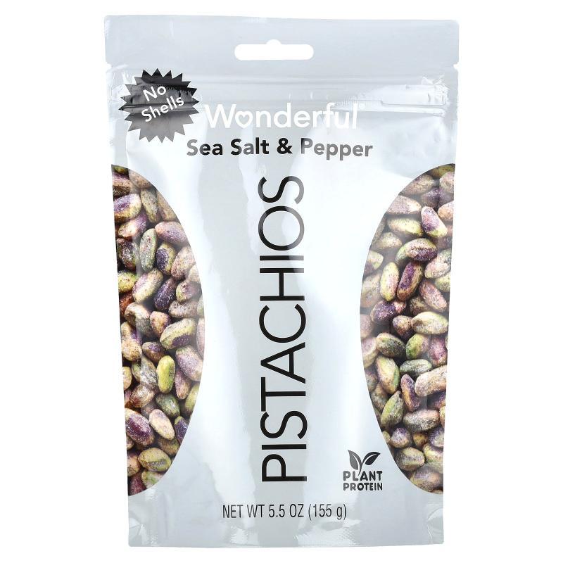 Wonderful Pistachios,Sea Salt & Pepper, No Shells, 5.5 oz (1
