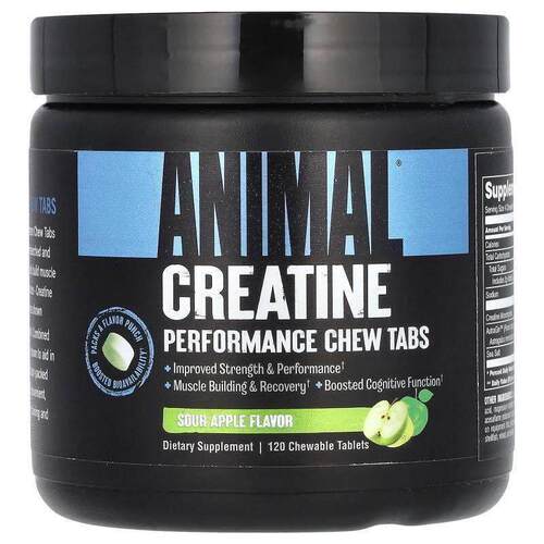 Animal,Creatine Chews, Green Apple, 120 Chewable Tablets