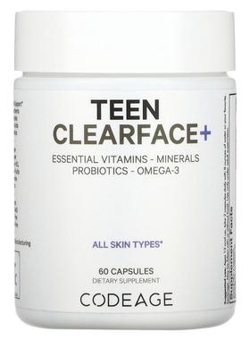 Codeage,Teen Clearface Vitamins，各种肤质，60 粒胶囊