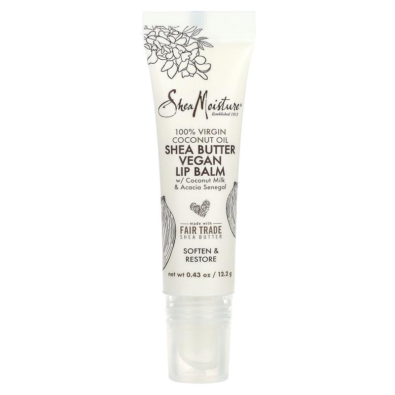 SheaMoisture,乳木果油全素润唇膏，含有椰奶和阿拉伯胶，全初榨0