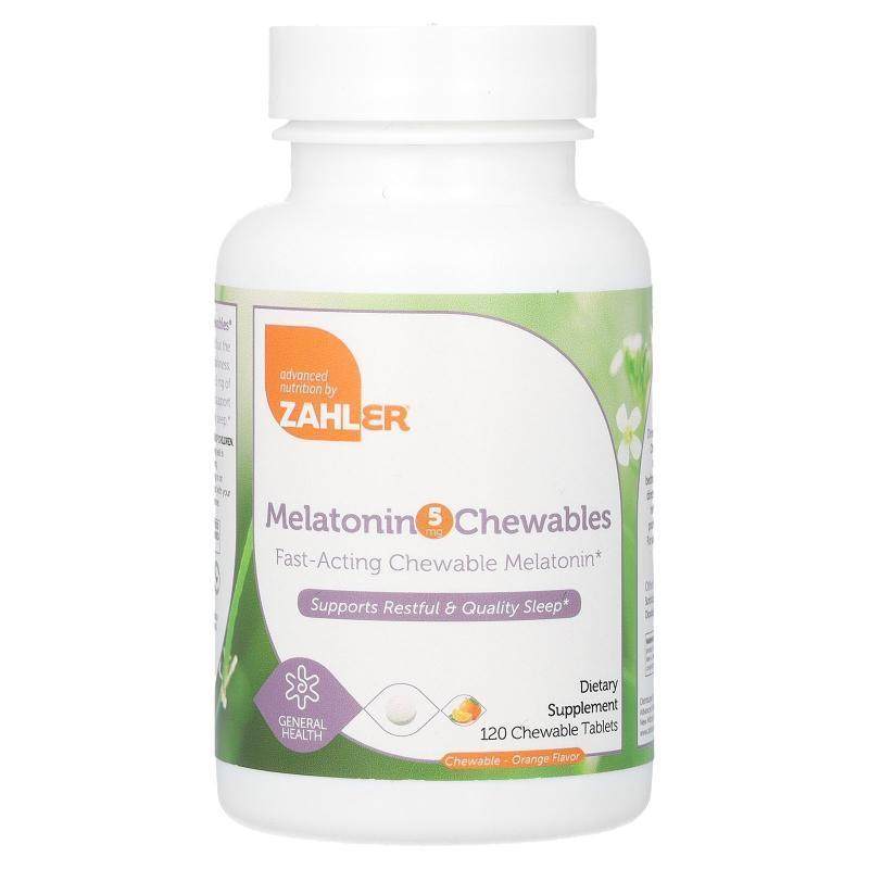 Zahler,Melatonin Chewables, Orange, 5 mg, 120 Chewable Table