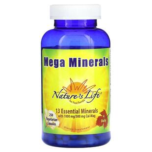 Mega Life Minerals 250 Capsules Nature Vegetarian
