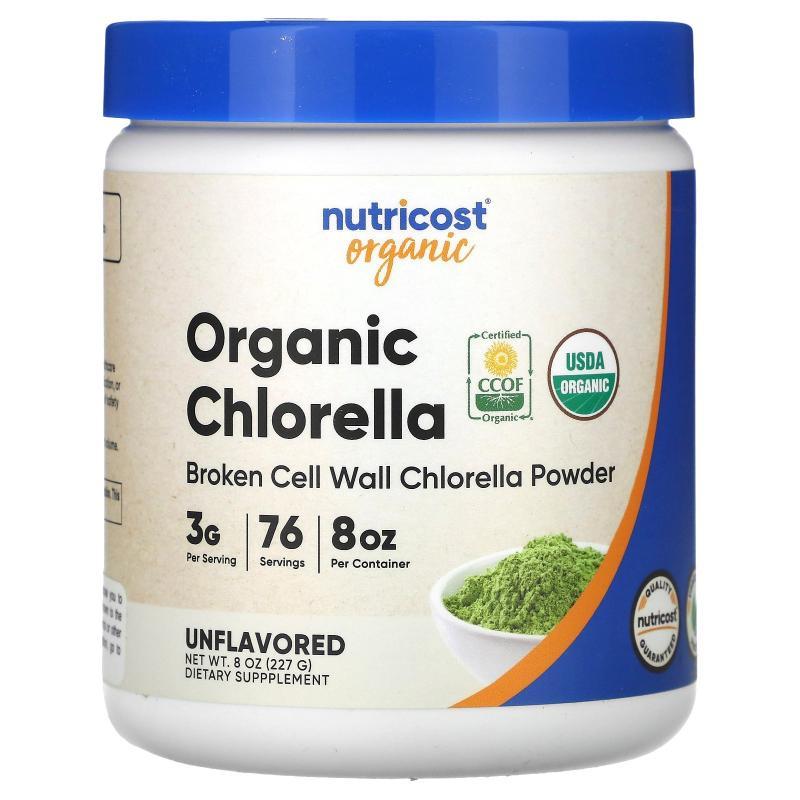 Nutricost,Organic Chlorella Powder, Unflavored, 3 g, 8 oz (2