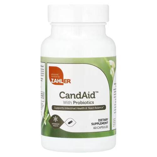 Zahler,CandAid，帮助肠道健康和酵母平衡，60 粒缓释胶囊