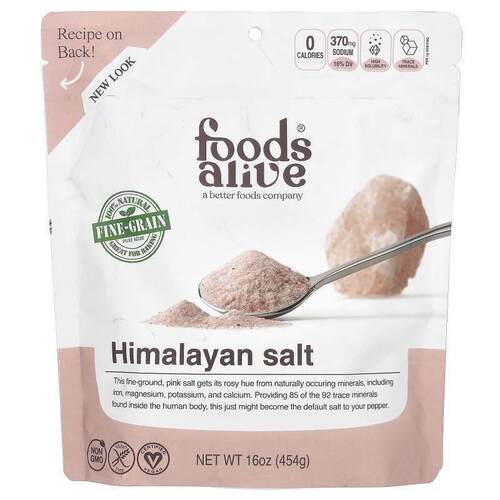 Foods Alive,Himalayan Salt, Fine Ground, 16 oz (454 g)