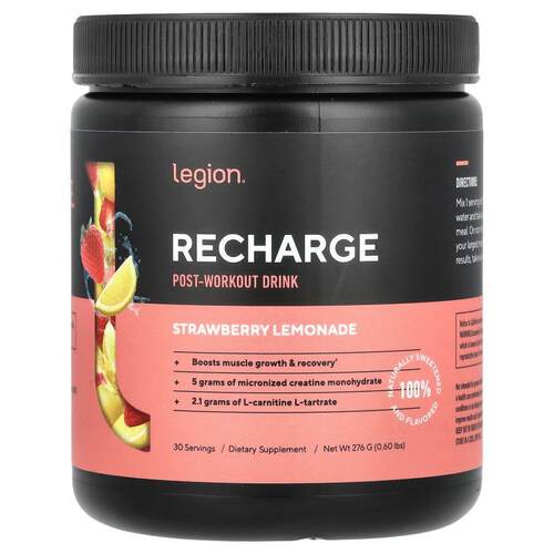 Legion Athletics,焕活，锻炼后饮品，草莓柠檬水味，0.6 磅（276