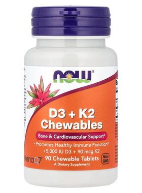 诺奥,D3 + K2 Chewables, 90 Chewables Tablets