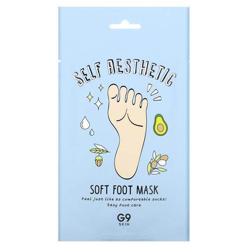 G9skin,Self Aesthetic 嫩足足膜，5 片装，0.40 液量盎司（12 毫