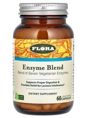 Flora,Enzyme Blend, 60 Vegetarian Capsules