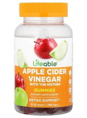 Lifeable,苹果醋软糖，苹果味，60 粒软糖