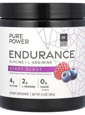 Mercola博士,Pure Power, Endurance, Glycine + L-Arginine, Ber