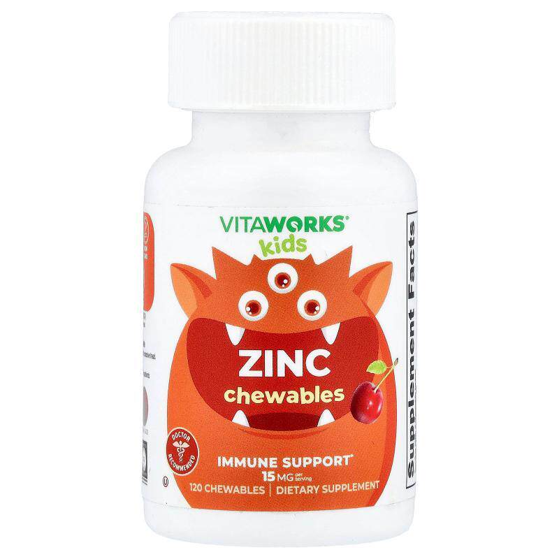 VitaWorks,Kids, Zinc, Cherry, 120 Chewables