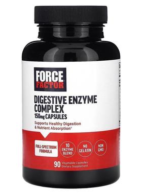 Force Factor,Digestive Enzyme Complex, 150 mg, 90 Vegetable