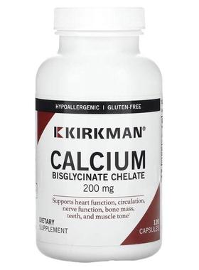 Kirkman Labs,Calcium Bisglycinate Chelate, 200 mg, 120 Capsu