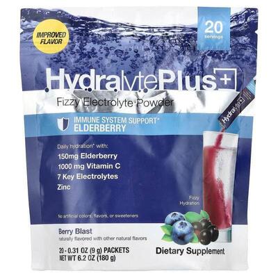 Hydralyte,Hydralyte Plus+, Fizzy Electrolyte Powder, Berry B