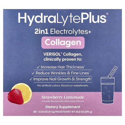 Hydralyte气泡电解质粉草莓柠檬味固体运动饮料维生素