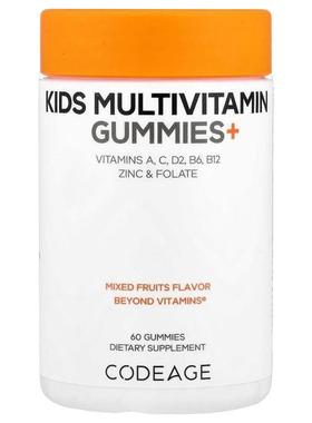 Codeage,Kids Multivitamin Gummies, Mixed Fruits, 60 Gummies