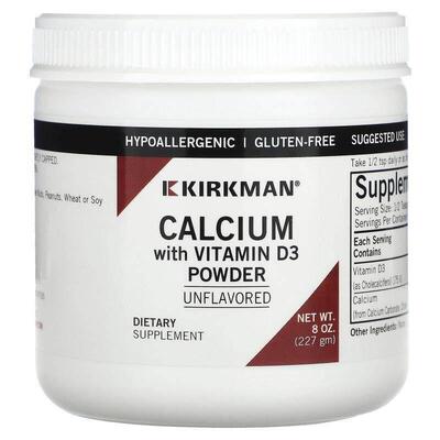 Kirkman Labs,Calcium with Vitamin D3 Powder, Unflavored, 8 o