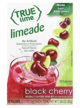 True Citrus,True Lime，酸橙汁，黑樱桃，10 包，每包 0.11 盎司