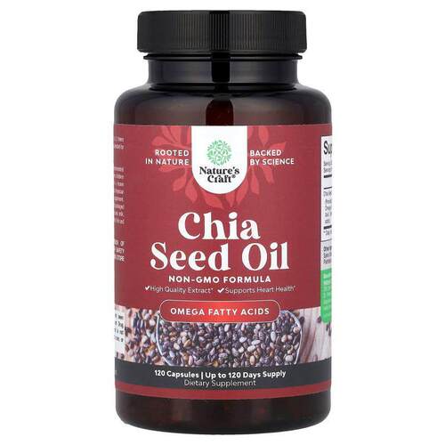 Nature's Craft,Chia Seed Oil, 500 mg, 120 Capsules