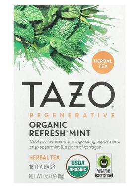 星巴克泰舒茶,Regenerative, Herbal Tea, Organic Refresh Mint,
