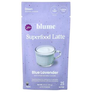 Blume,Superfood Latte, Blue Lavender, Caffeine Free, 3.5 oz