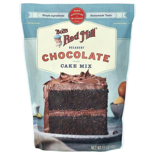 鲍勃红磨坊,Decadent Chocolate Cake Mix, 15.5 oz (440 g)