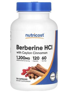 Nutricost,Berberine HCl With Ceylon Cinnamon, 1,200 mg, 120