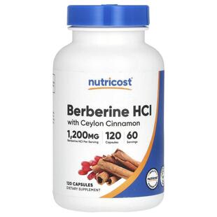 Nutricost,Berberine HCl With Ceylon Cinnamon, 1,200 mg, 120