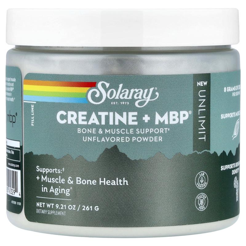 Solaray,Unlimit, Creatine + MBP® Powder, Unflavored, 9.21 oz图片