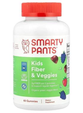 SmartyPants,Kids Fiber &amp;amp; Veggies Gummies, Mixed