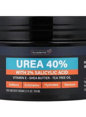 Nuvadermis,Foot and Body Cream, Urea 40% with 2% Salicylic A
