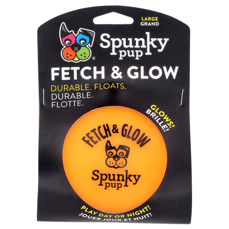 Spunky Pup,Fetch & Glow Ball, Large, 1 Count