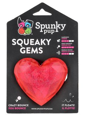 Spunky Pup,Squeaky Gems, Heart, 1 Count