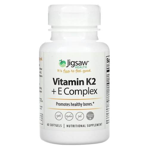 Jigsaw Health,Vitamin K2 + E Complex , 60 Softgels
