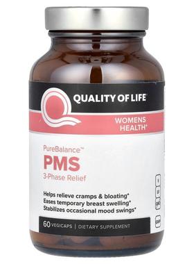 Quality of Life Labs,PureBalance PMS 3-Phase Relief, 60 Vegi