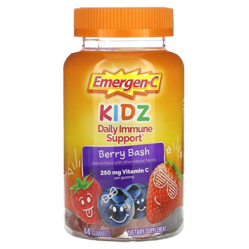 益满喜,Kidz，日常机体抵抗支持，浓郁浆果味，250 毫克，44 粒软