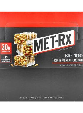 美瑞克斯,Big 100, Meal Replacement Bar, Fruity Cereal Crunch