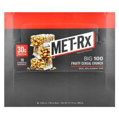 美瑞克斯,Big 100, Meal Replacement Bar, Fruity Cereal Crunch