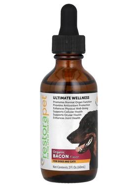 RestoraPet,Ultimate Wellness，适用于猫和狗，有机培根味，2 液