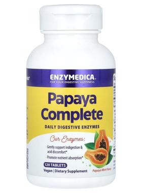 Enzymedica,Papaya Complete, Papaya Mint, 120 Tablets