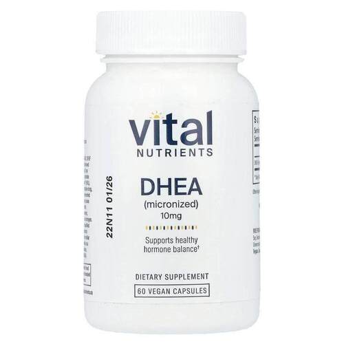 Vital Nutrients,脱氢表雄酮（微粉），10毫克，60个素食胶囊