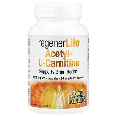Natural Factors,RegenerLife®, Acetyl-LCarnitine, 90 Vegetari