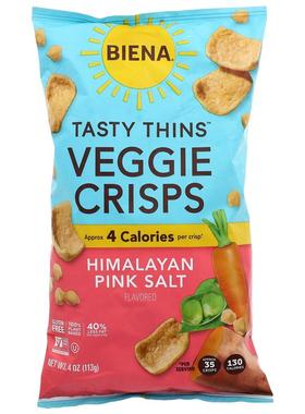 BIENA,Tasty Thins™ Veggie Crisps, Himalayan Pink Salt, 4 oz