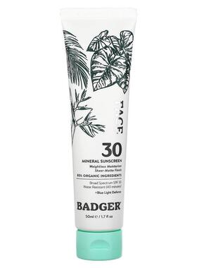 贝吉獾,Face Mineral Sunscreen, SPF 30, 1.7 fl oz (50 ml)