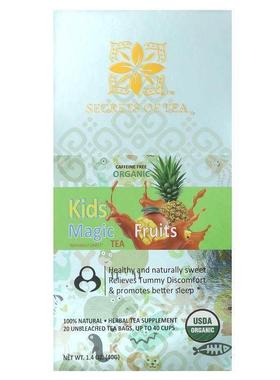 Secrets of Tea,Kids Magic Tea, Caffeine Free, Fruits, 20 Unb