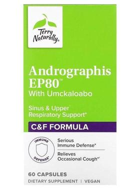 Terry Naturally,Andrographis EP80 with Umckaloabo, 60 Capsul